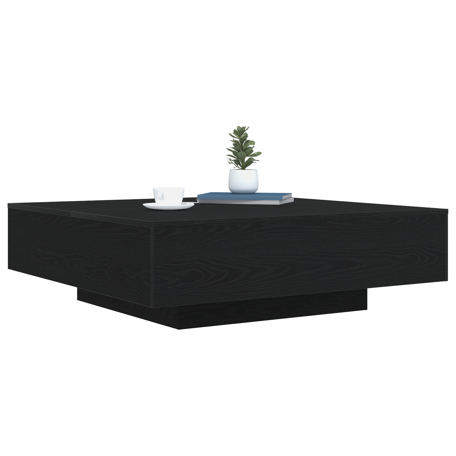 vidaXL Salontafel met LED-verlichting 100x100x31 cm zwart eikenkleurig