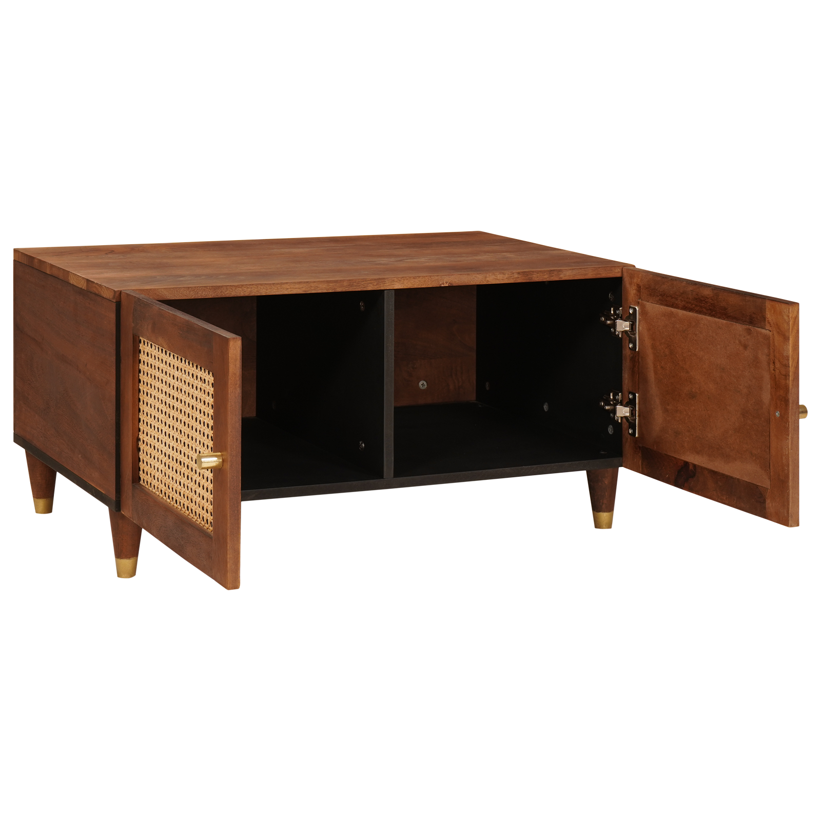 vidaXL Salontafels Bruin 80 x 50 x 40 cm Rotan en massief mango-hout