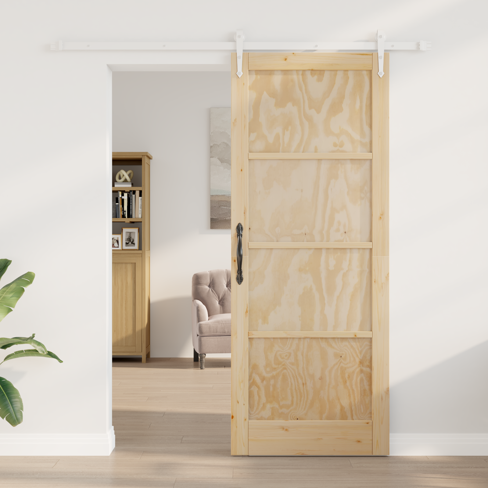 vidaXL Schuifdeur met hardware set 83x211 cm van massief grenenhout