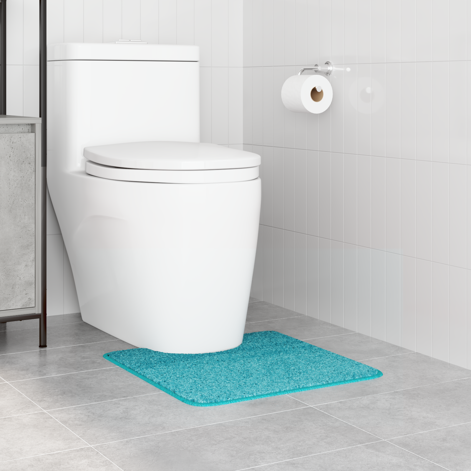 vidaXL Badmat U-vormig anti-slip 50x50 cm polypropeen turquoise