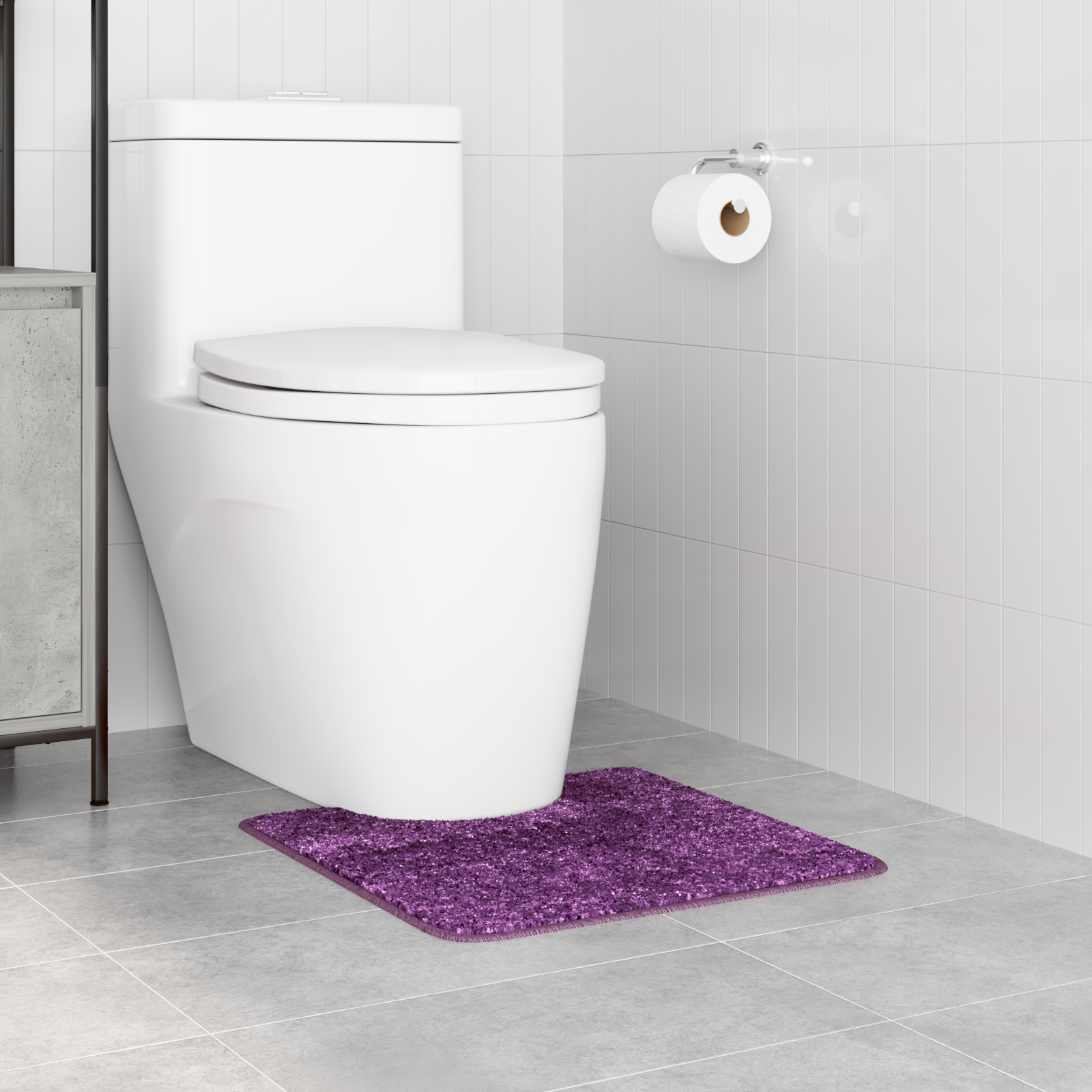 vidaXL Badmat U-vormig anti-slip 50x50 cm polypropeen paars
