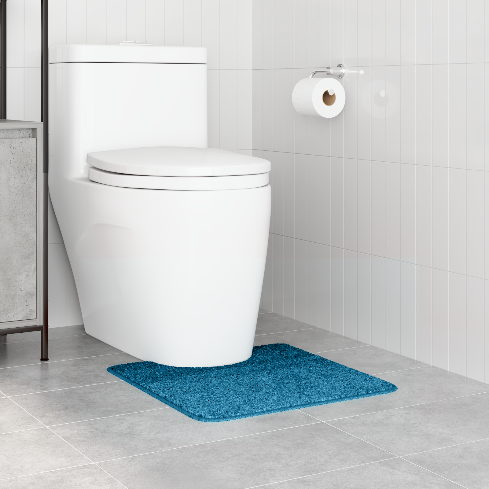 vidaXL Badmat U-vormig anti-slip 50x50 cm polypropeen blauw