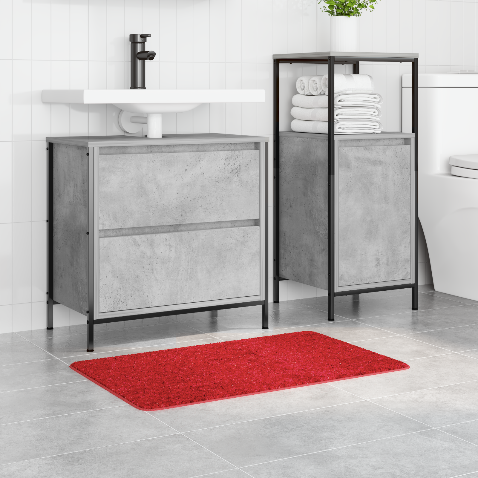 vidaXL Badmat rechthoekig anti-slip 50x80 cm polypropeen rood