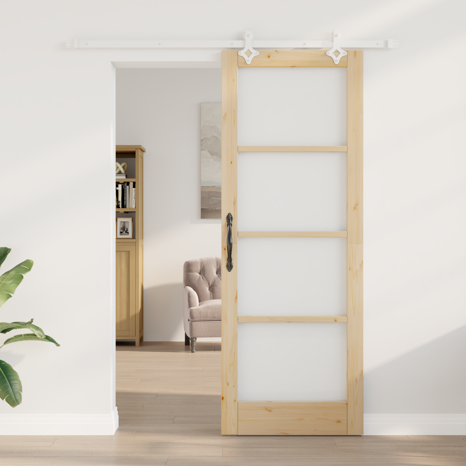 vidaXL Schuifdeur met Bevestigingsset 78x211 cm Massief Grenen