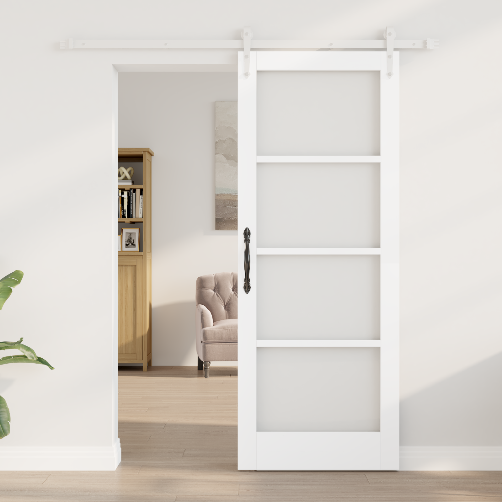 vidaXL Schuifdeur met Bevestigingsset Wit 78x202 cm Massief Vurenhout