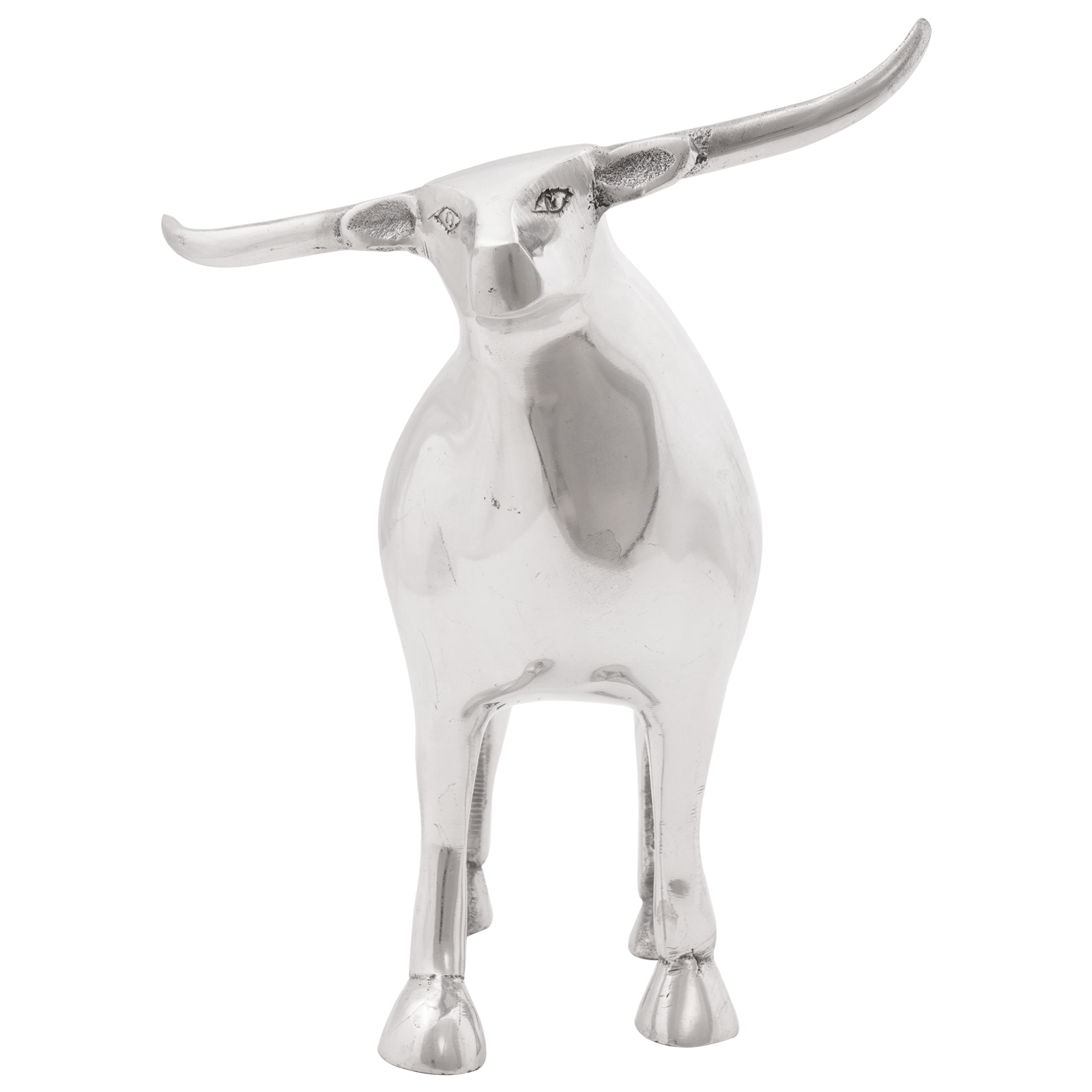 vidaXL Beeldje stier 20x17x23 cm aluminium zilverkleurig