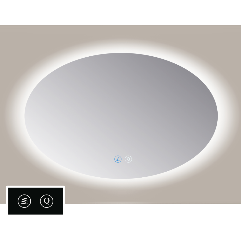 Sanicare Tutti SOAT ovale spiegel met verwarming, verlichting rondom en touch bediening 80x120cm