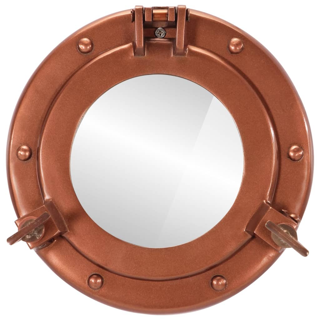 vidaXL Wandspiegel patrijspoort Ø23 cm aluminium en glas