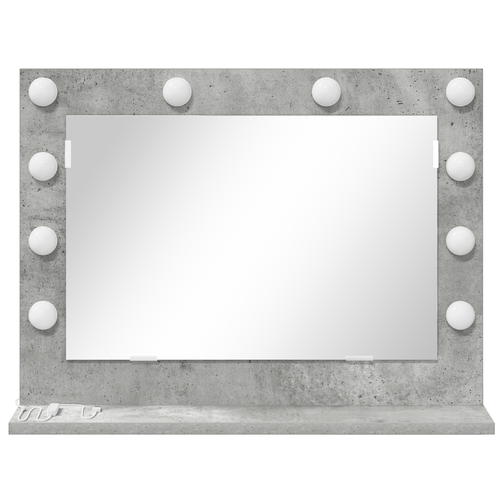 vidaXL Make-up Spiegel met LED Verlichting Betongrijs 60x18x45 cm