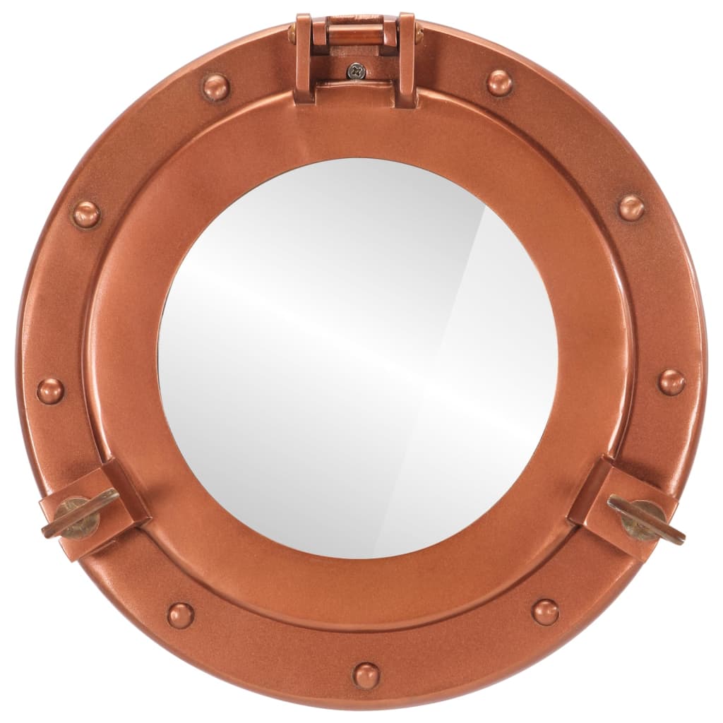 vidaXL Wandspiegel patrijspoort Ø30 cm aluminium en glas