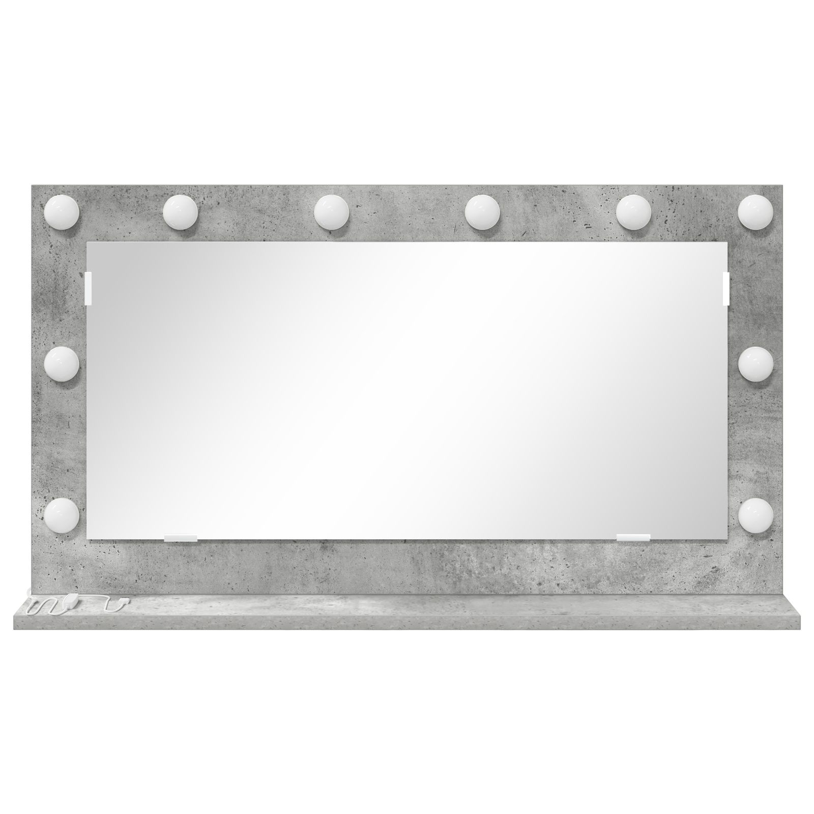 vidaXL Hangspiegel met LED-verlichting - Beton Grijs - 80x18x45 cm
