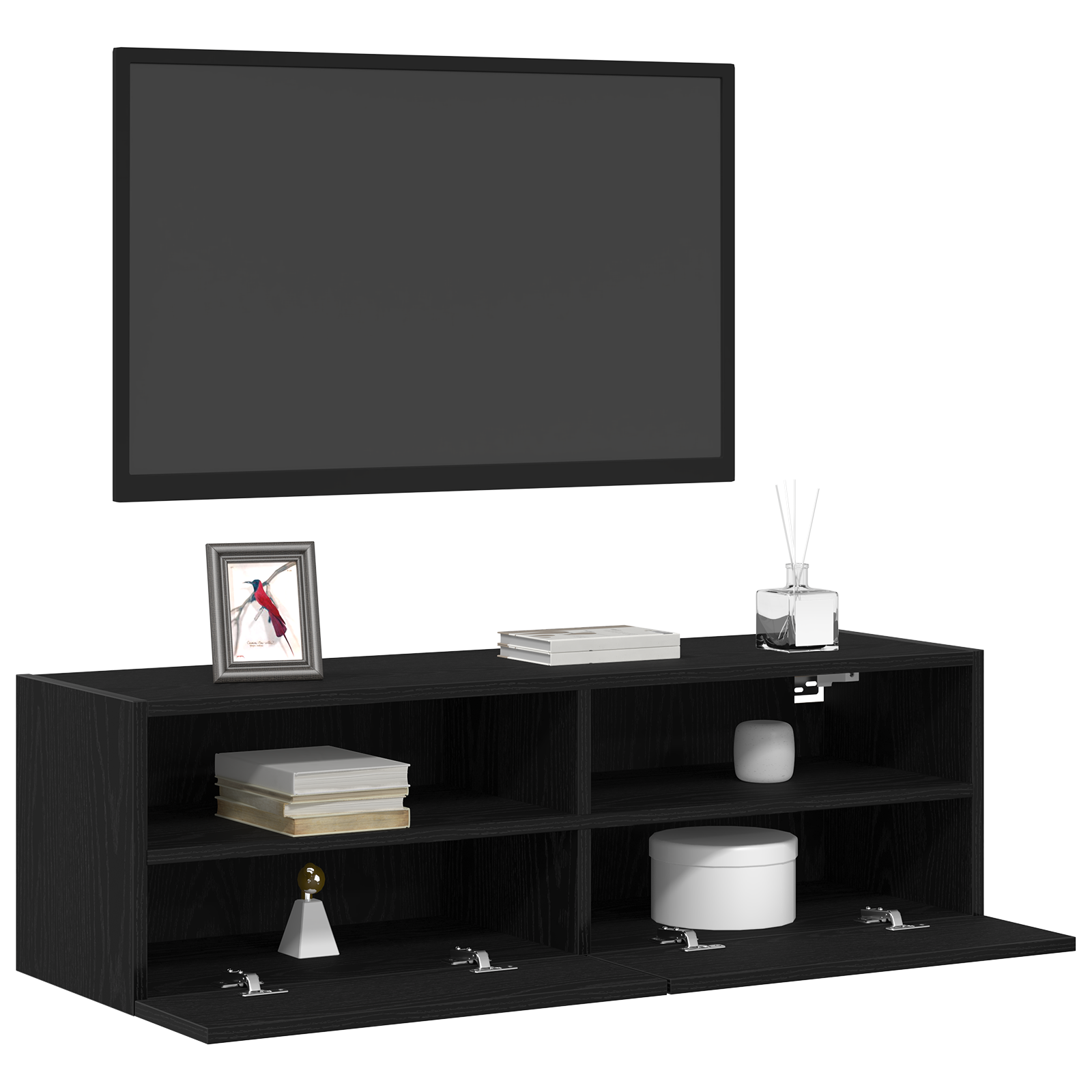 vidaXL Tv-wandmeubel 100x30x30 cm bewerkt hout zwart eikenkleurig