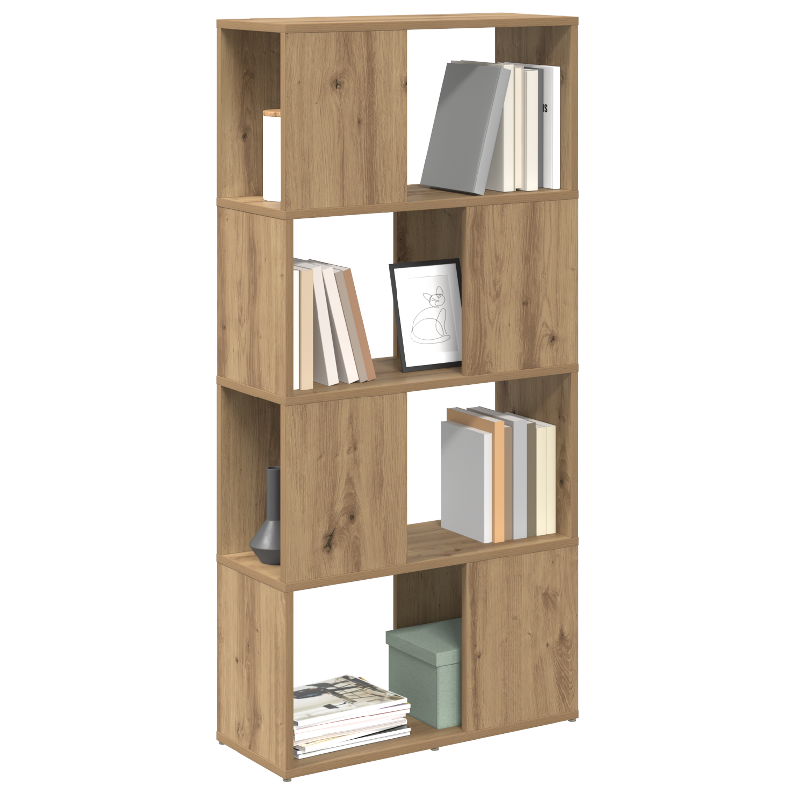 vidaXL TV-kast Artisan Eiken Bewerkt Hout 60 cm x 24 cm x 124 cm TV-kast