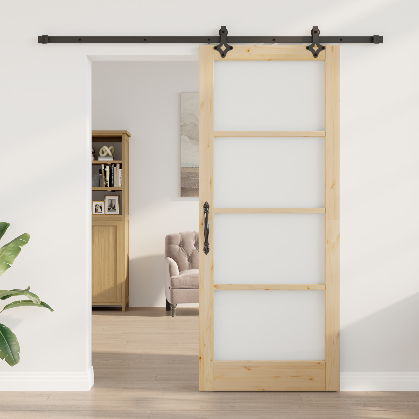 vidaXL Schuifdeur met Hardware Set 86x211 cm Massief Vurenhout