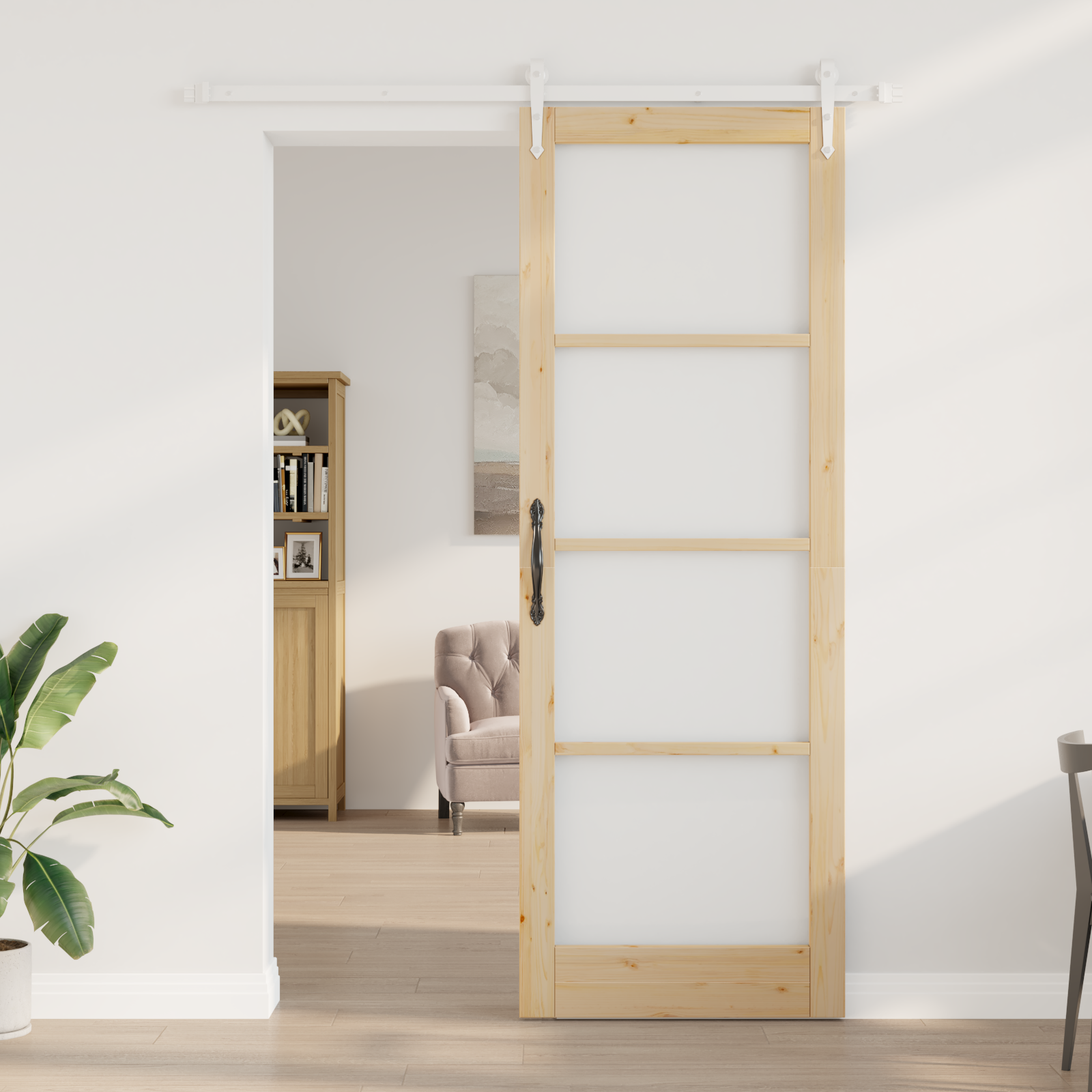 vidaXL Schuifdeur met Hardware Set 83x232 cm van Massief Natuurhout