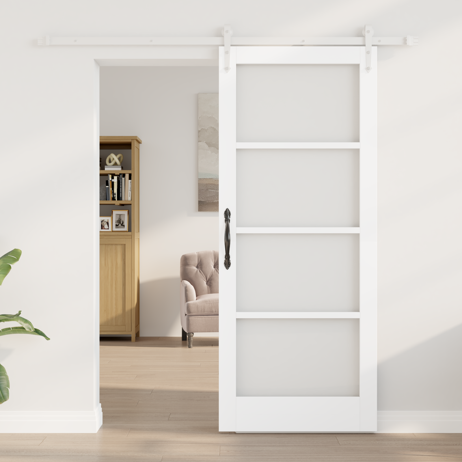 vidaXL Schuifdeur met Bevestigingsset Wit 83x202 cm Massief Den