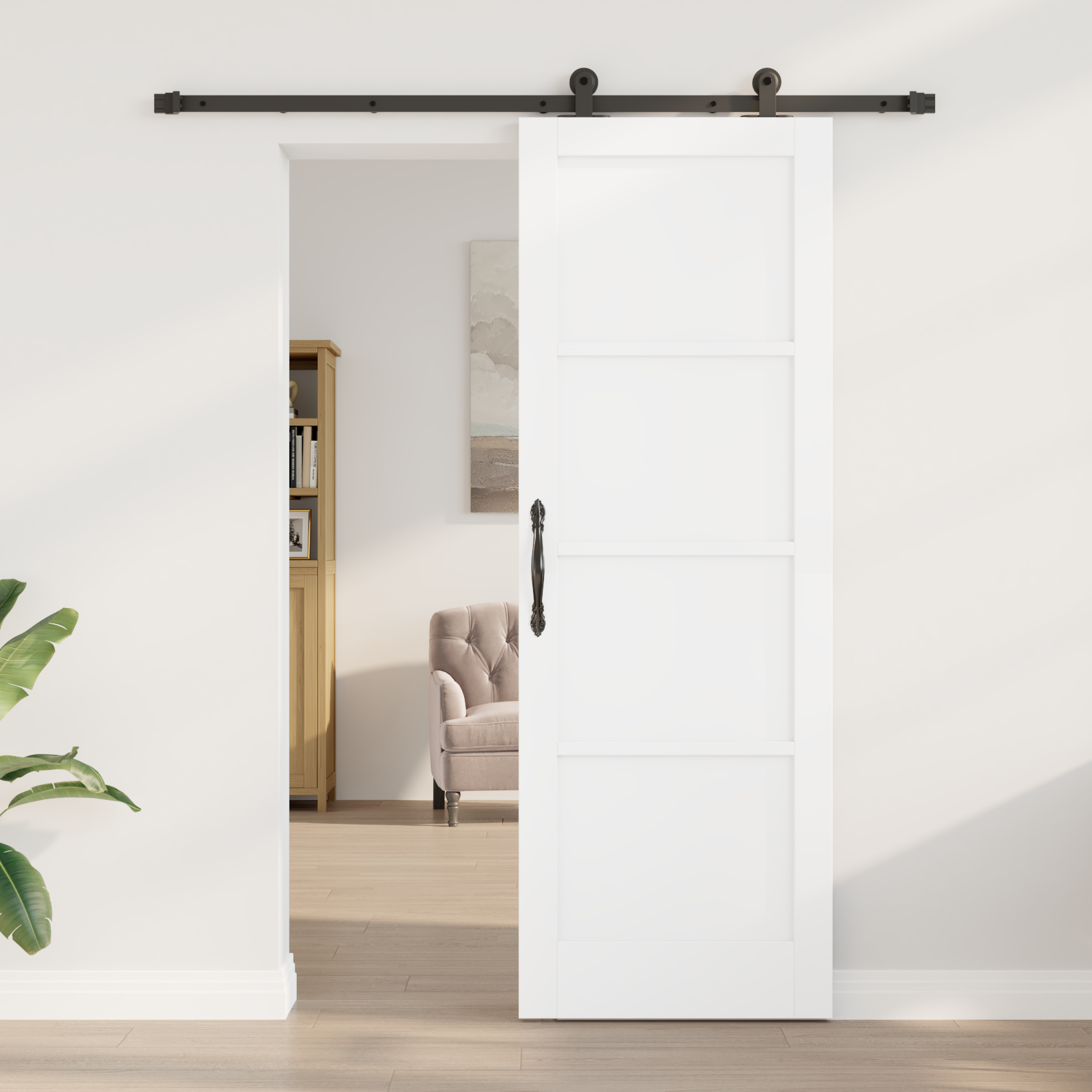 vidaXL Glijdende Deur met Bevestigingsset Wit 73,5x211 cm Massief Vurenhout