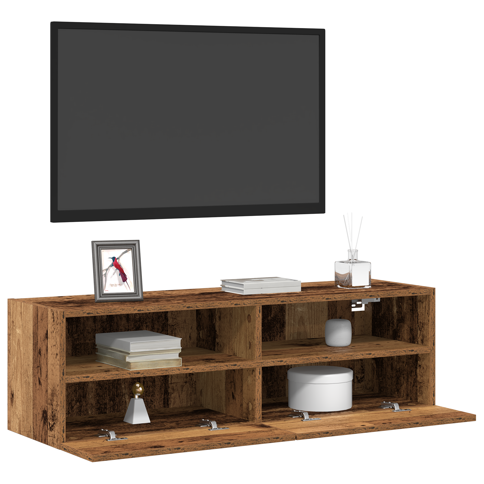 vidaXL Tv-wandmeubelen 2 st 100x30x30 cm bewerkt hout oud houtkleurig