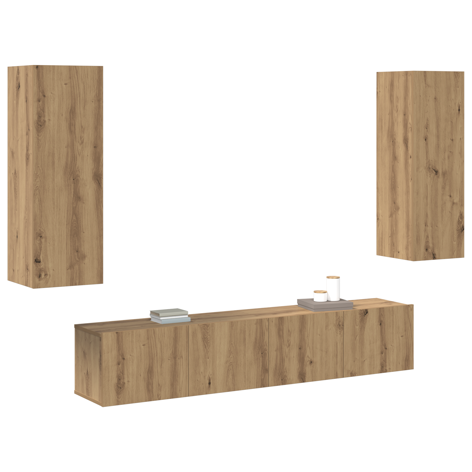 vidaXL 4-delige TV-kastset Artisan Eiken Bewerkt Hout