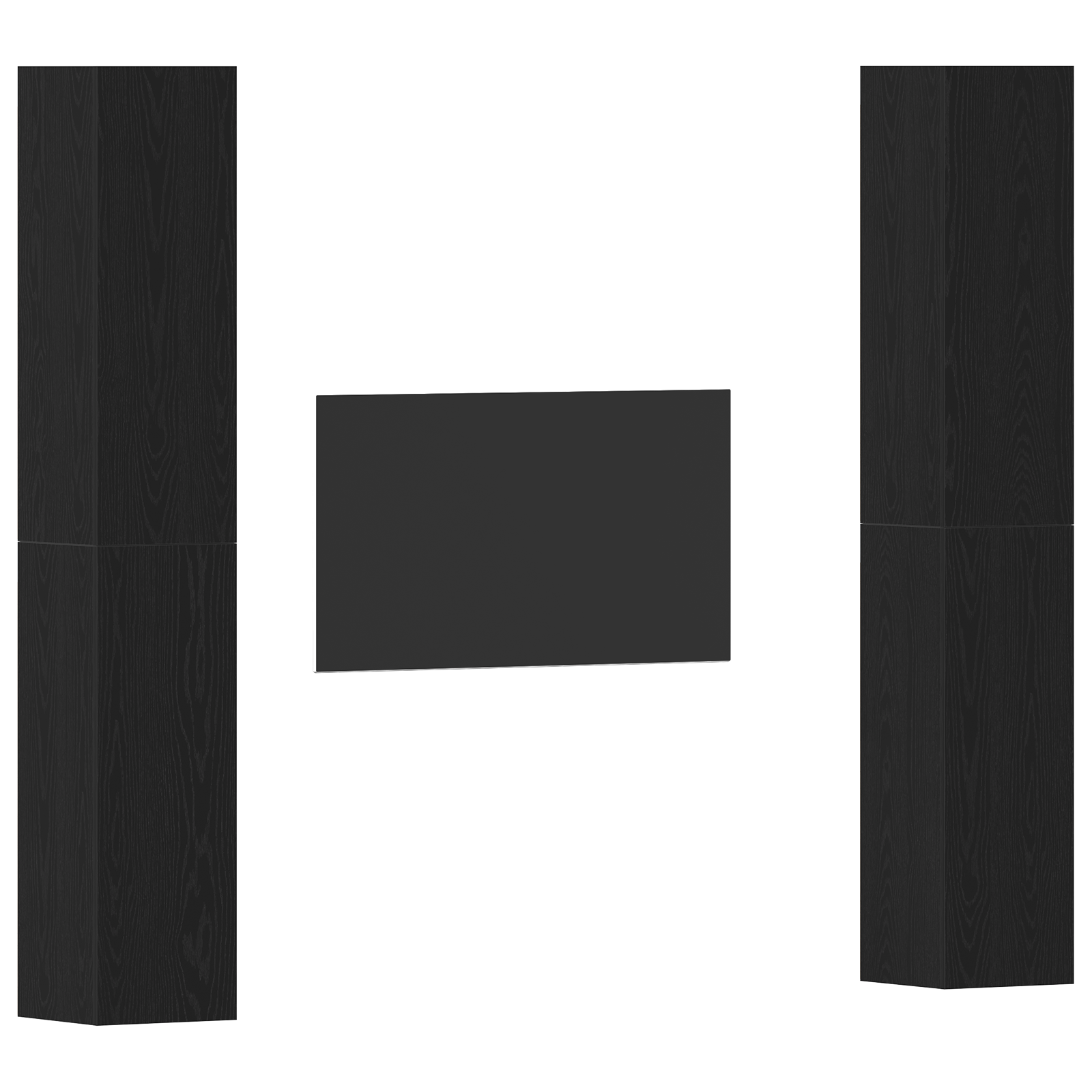 vidaXL 4-delige TV-kast set in zwart eiken - 30,5 x 30 x 90 cm - Gemaakt van geengineerd hout