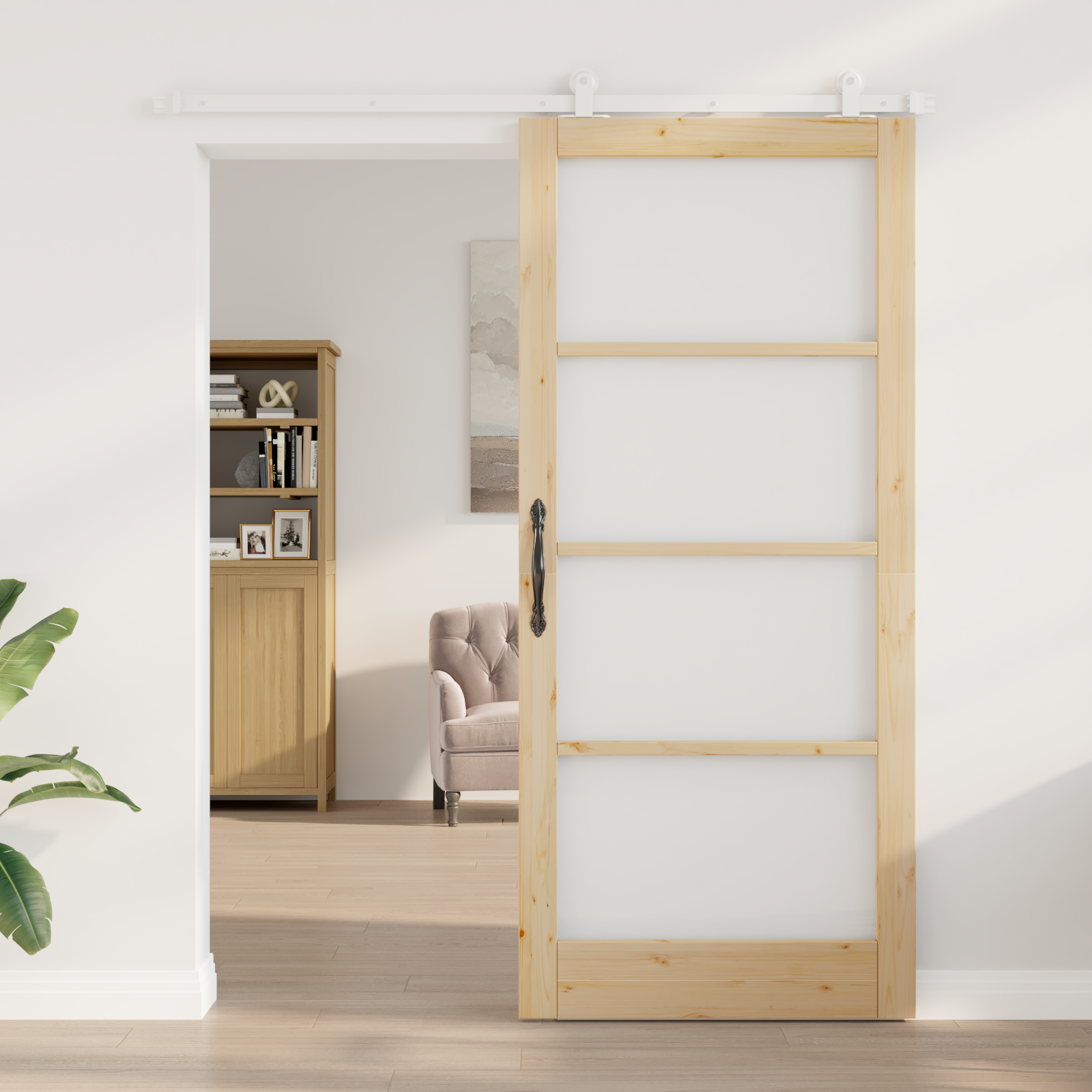 vidaXL Schroefdeur met Hardware Set 'ORKDAL'Massief Hout & Glas