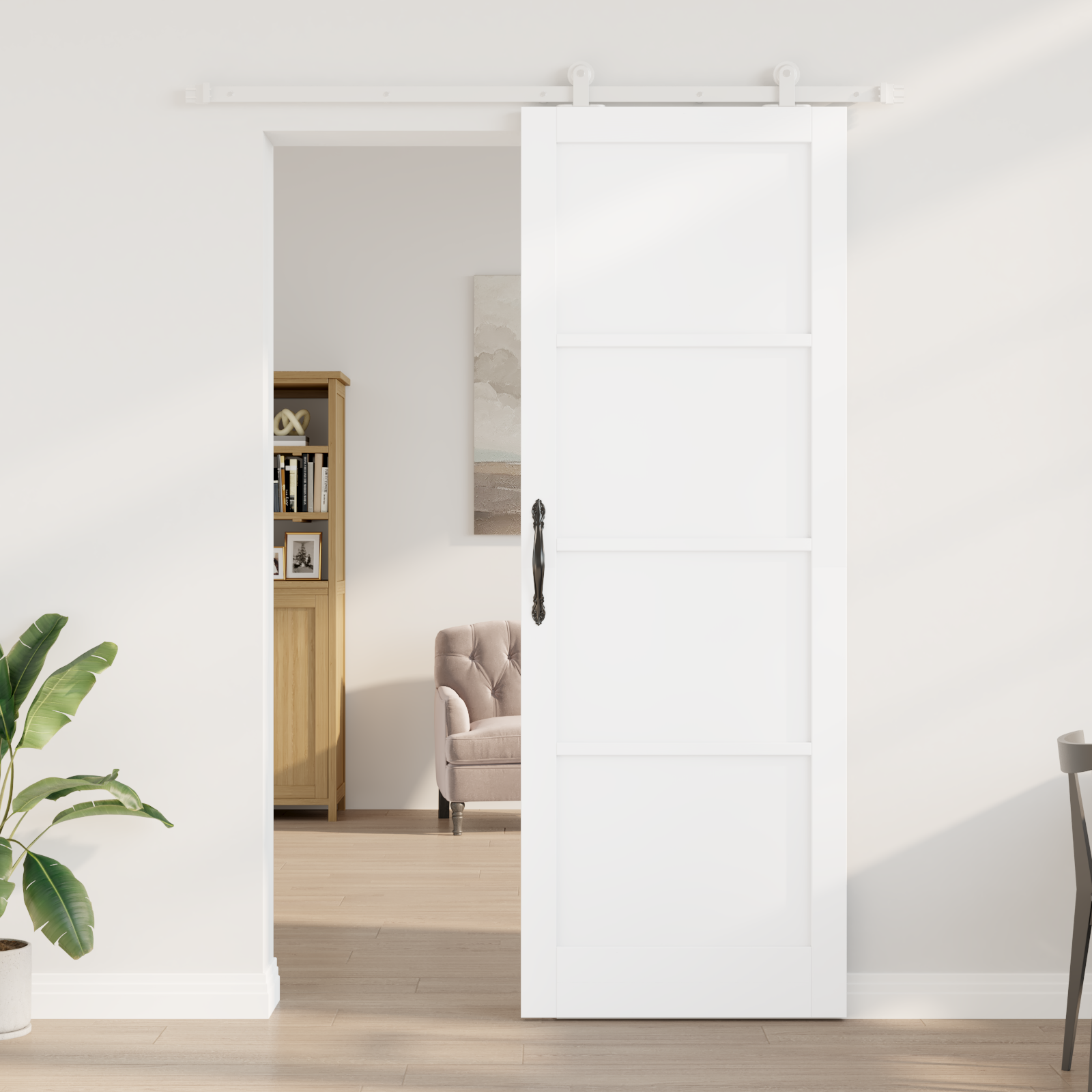 vidaXL Schuifdeur met Bevestigingsset Wit 83x232 cm Massief Grenen