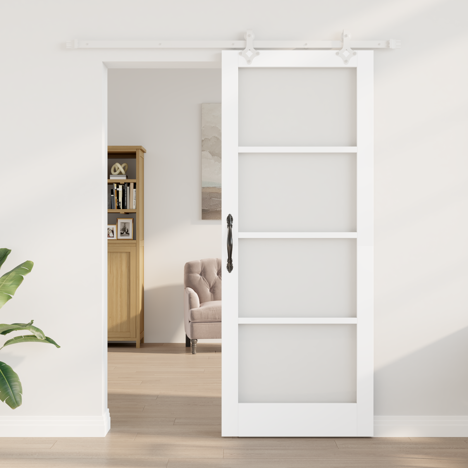vidaXL Schuifdeur met Bevestigingsset Wit 83x211 cm Massief Vurenhout