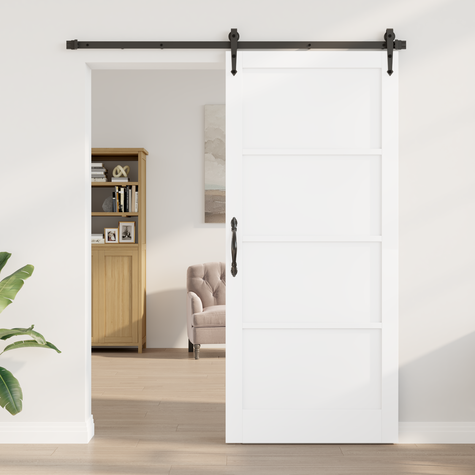 vidaXL Schuifdeur met Bevestigingsset Wit 93x211 cm Massief Hout