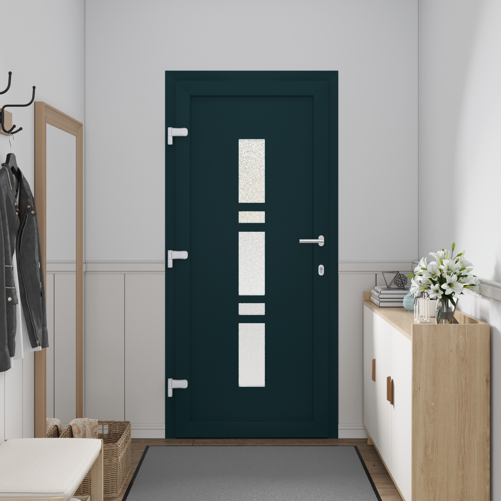 vidaXL Voordeur Antraciet 98 x 200 cm PVC