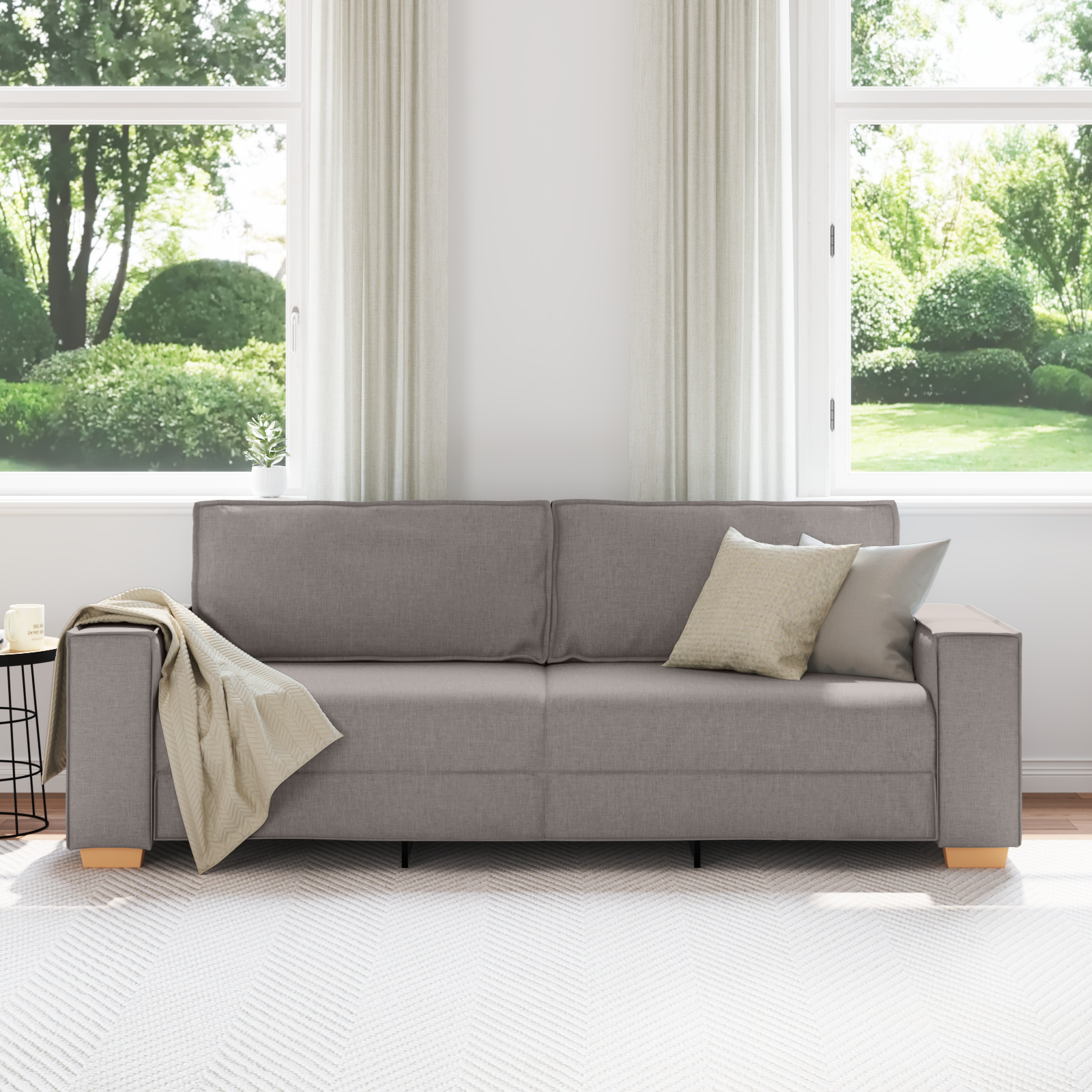 vidaXL 3-zitsbank Taupe 180 cm Stof