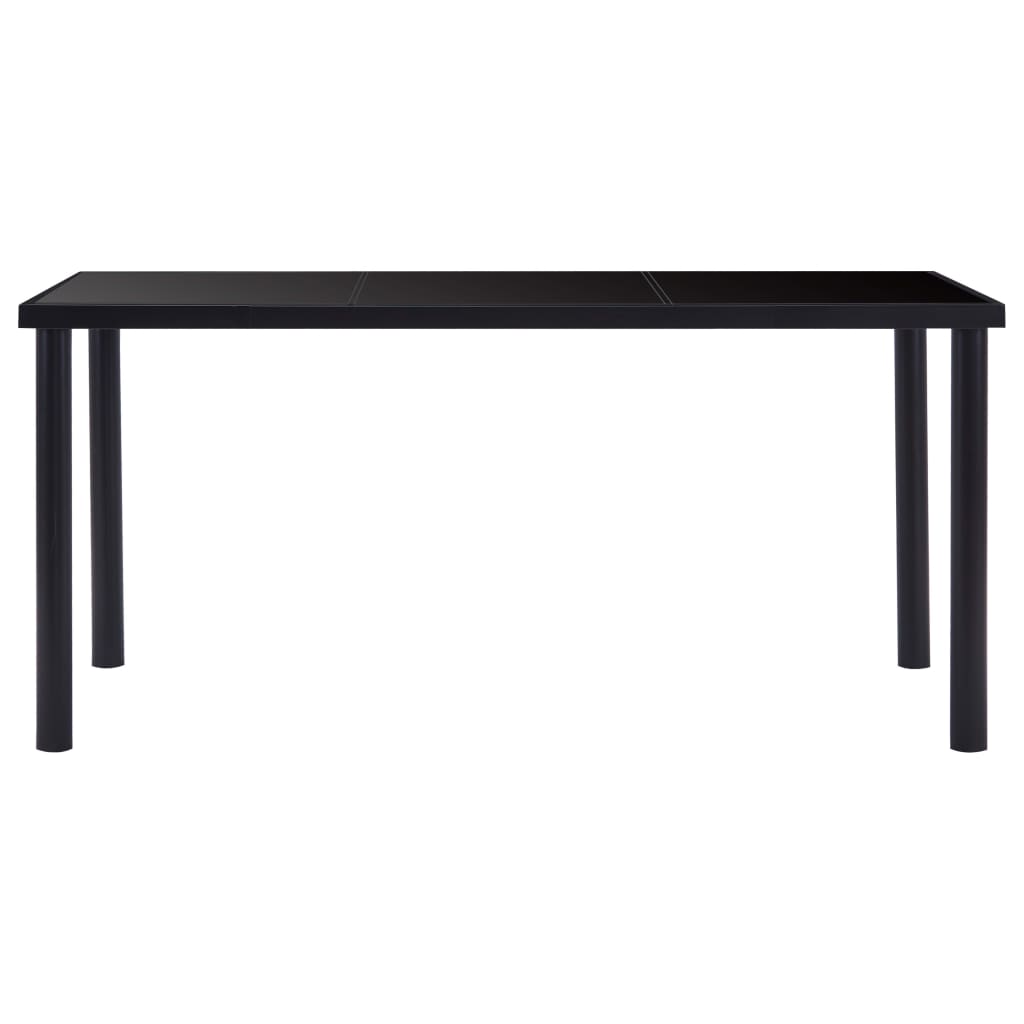vidaXL Eettafel 160x80x75 cm gehard glas zwart