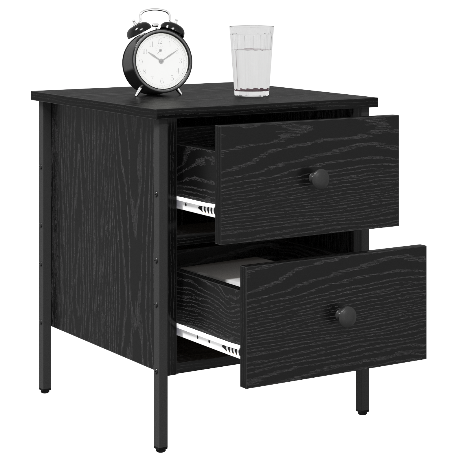 vidaXL Nachtkastje Zwarte Eik 40x42x50 cm Bewerkt Hout