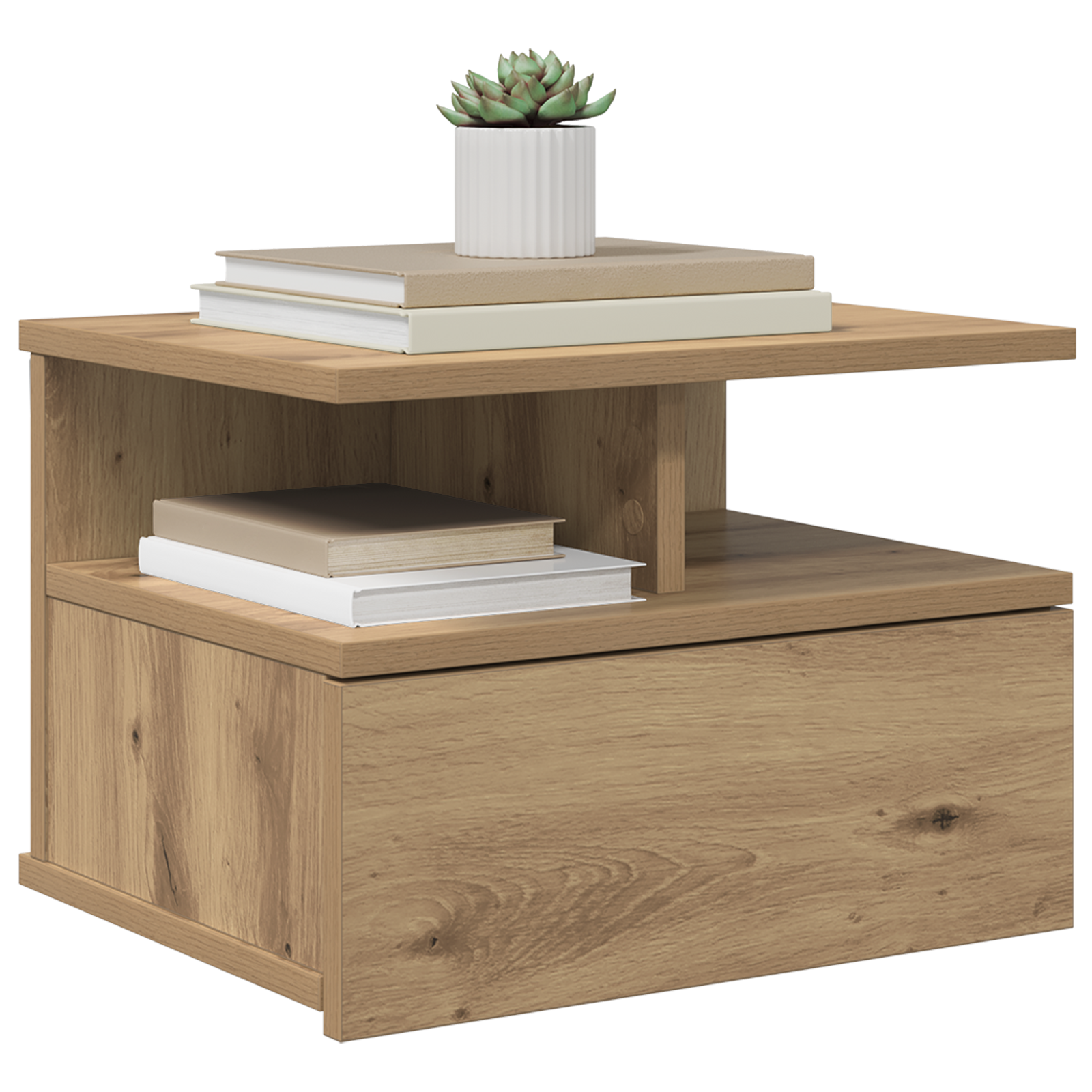 vidaXL Floating Nachtkastjes 2 stuks Artisan Eiken 40x31x27 cm Bewerkt Hout