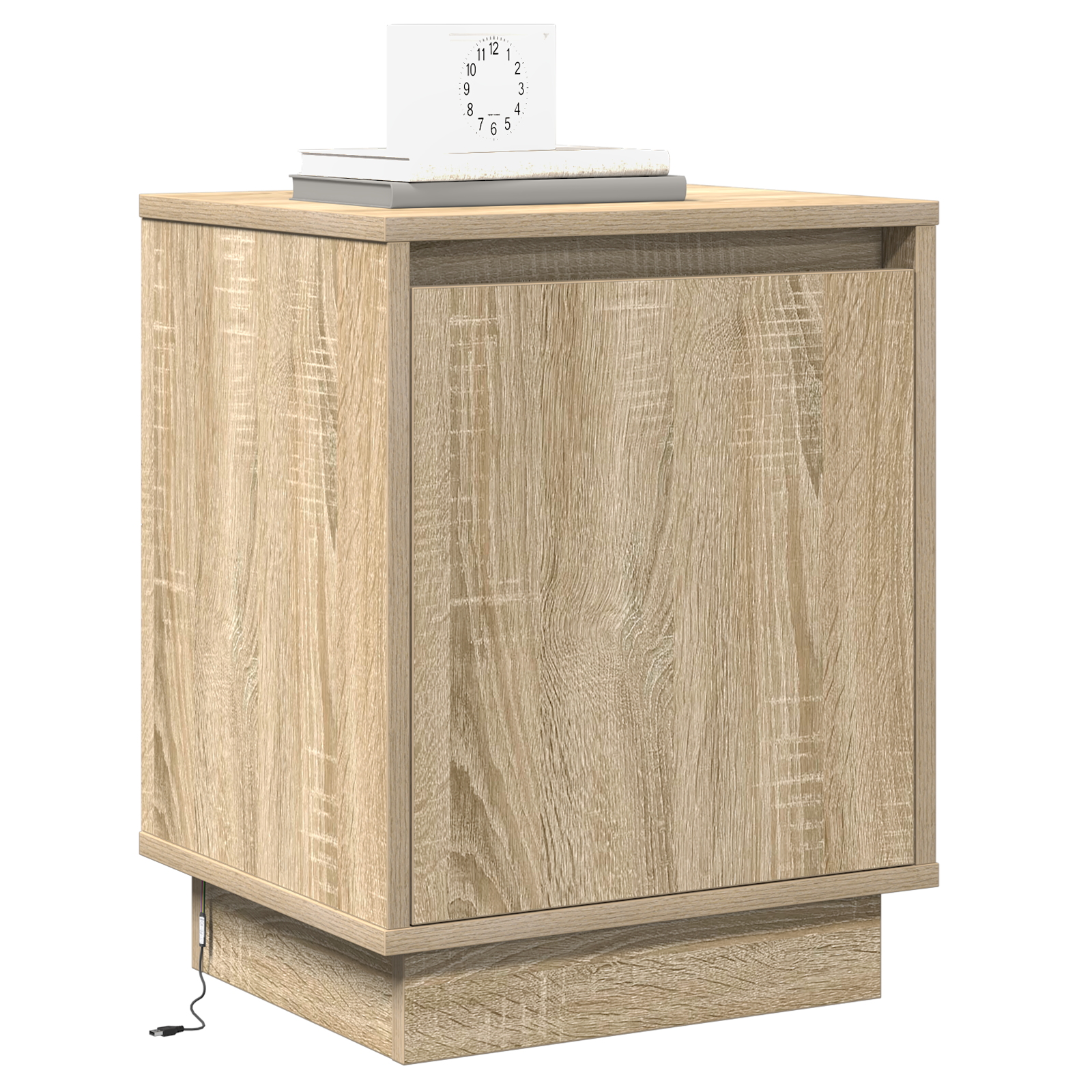 vidaXL Nachtkastjes 2 st met LED's 39x34,5x50 cm sonoma eikenkleurig