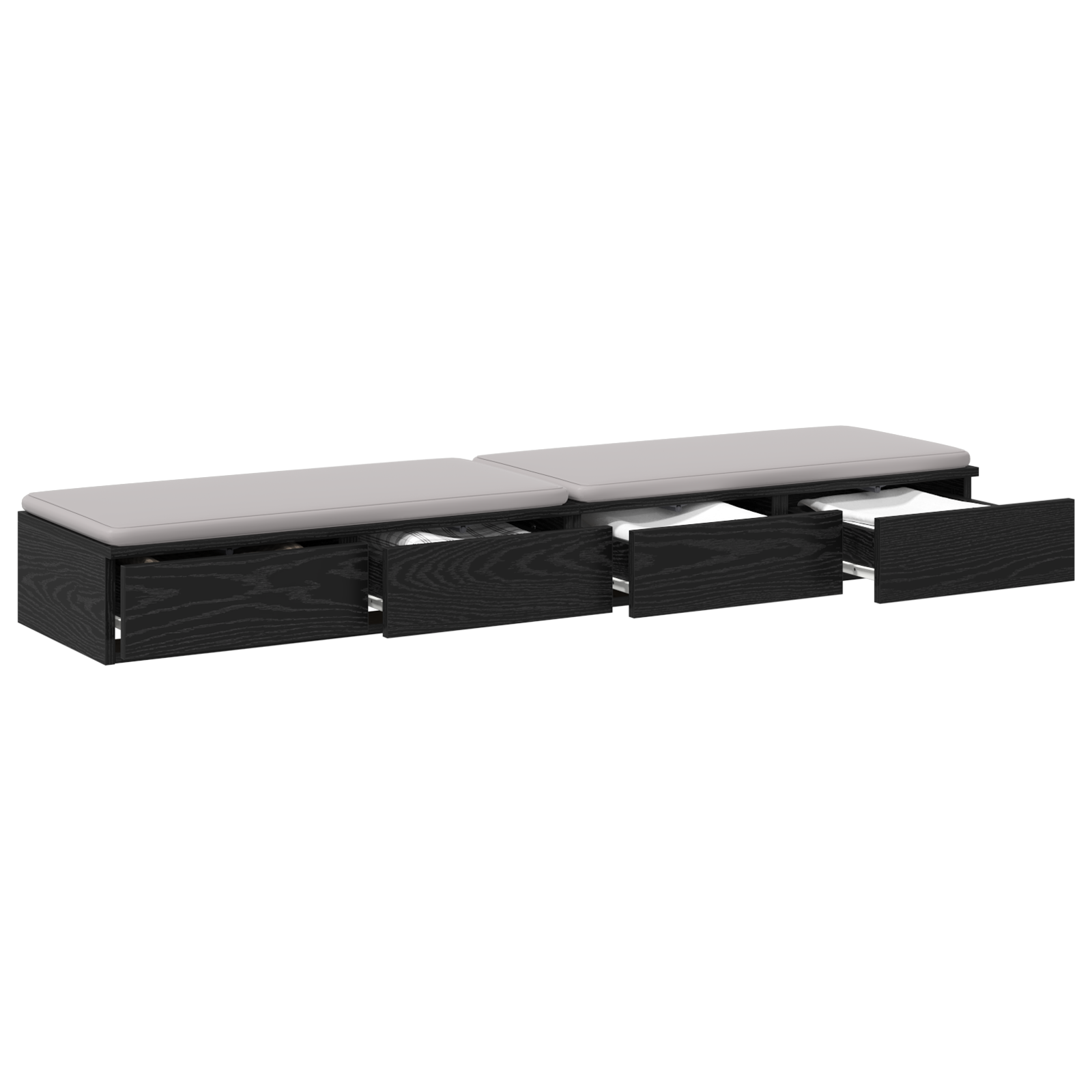 vidaXL Bedladen Zwart Eiken 160x36,5x16,5 cm Geengineerd Hout