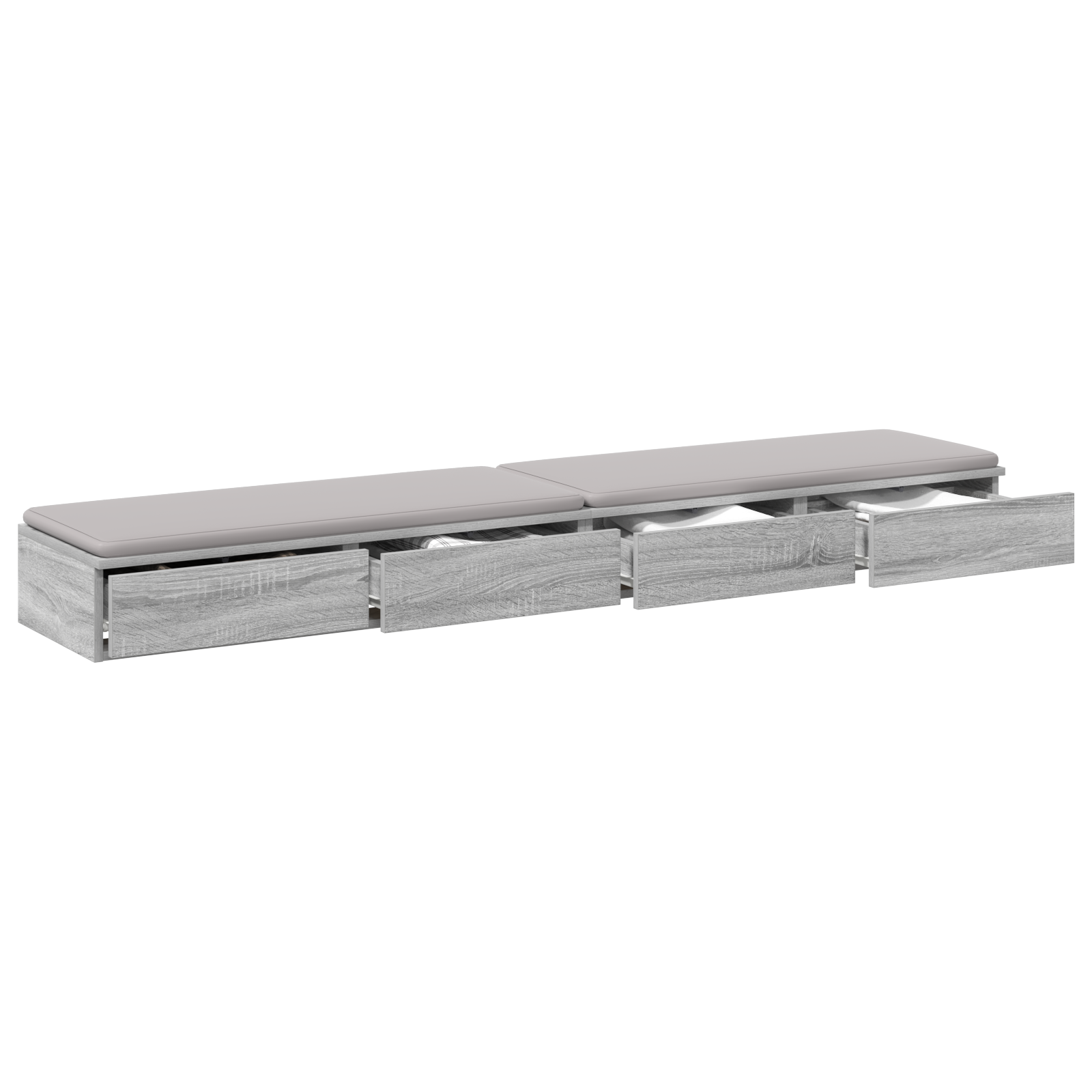 vidaXL Bedlades Grijs Sonoma - 180x36,5x16,5 cm - Gemaakt van Engineered Wood