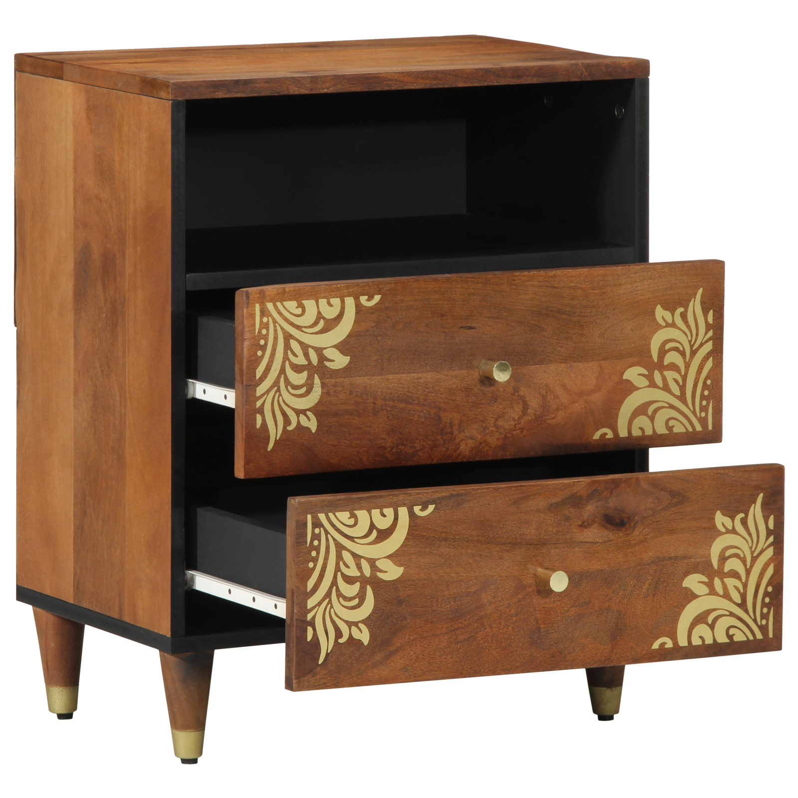 vidaXL Nachtkastje 50x33x60 cm Massief Mango Hout