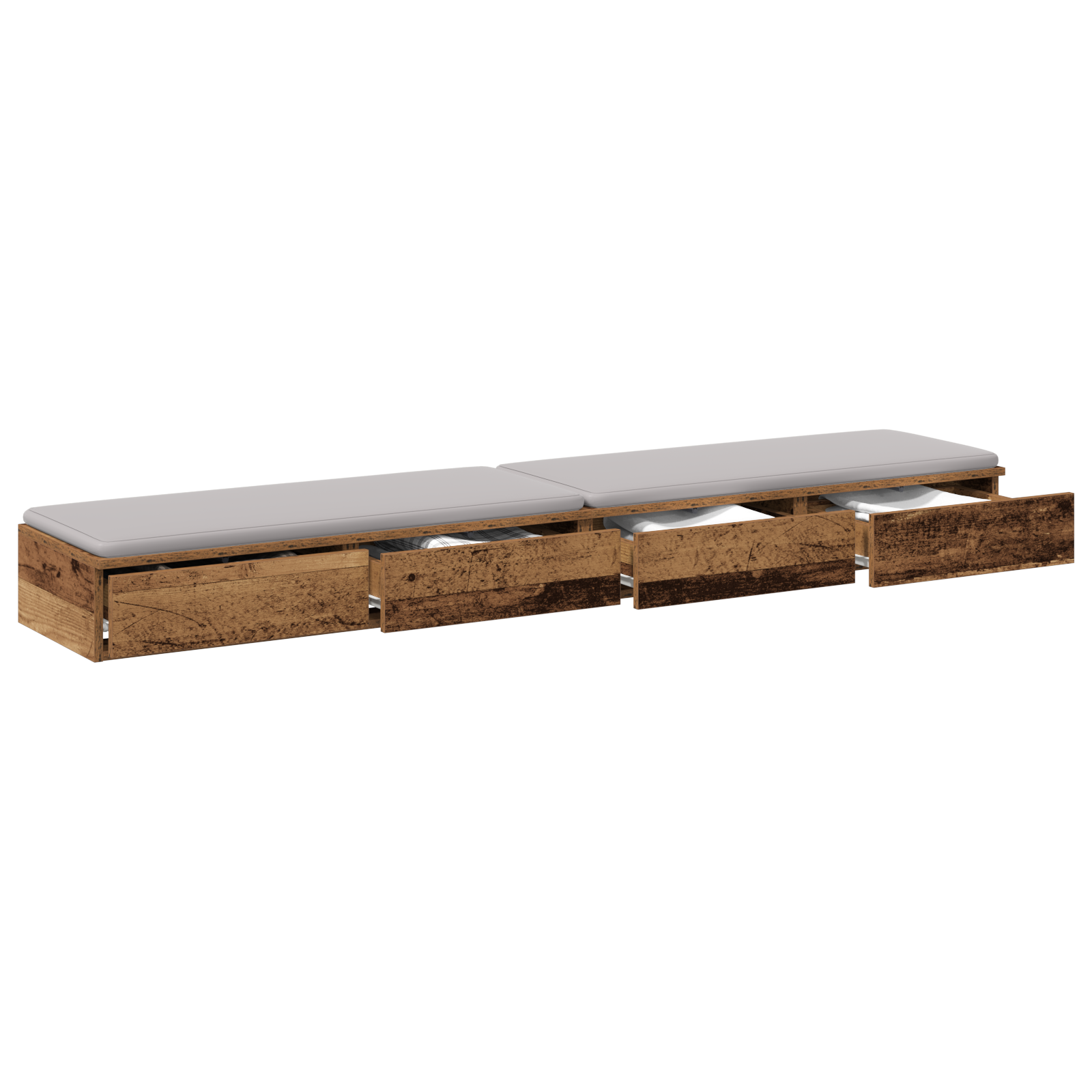vidaXL Lade in Oud Hout 200x36,5x16,5 cm Gelaagd Hout