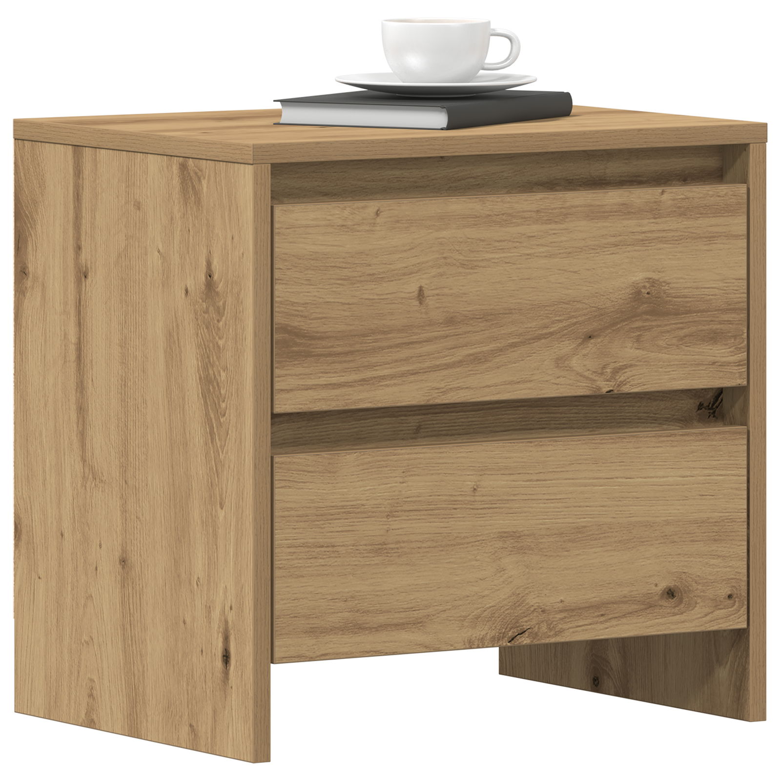 vidaXL Nachtkastjes 2 st 45x34x44,5 cm bewerkt hout artisanaal eiken