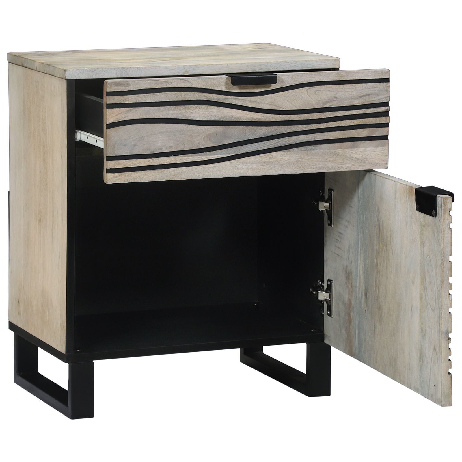 vidaXL Nachtkastjes met lade Wit en zwart 50 x 33 x 60 cm