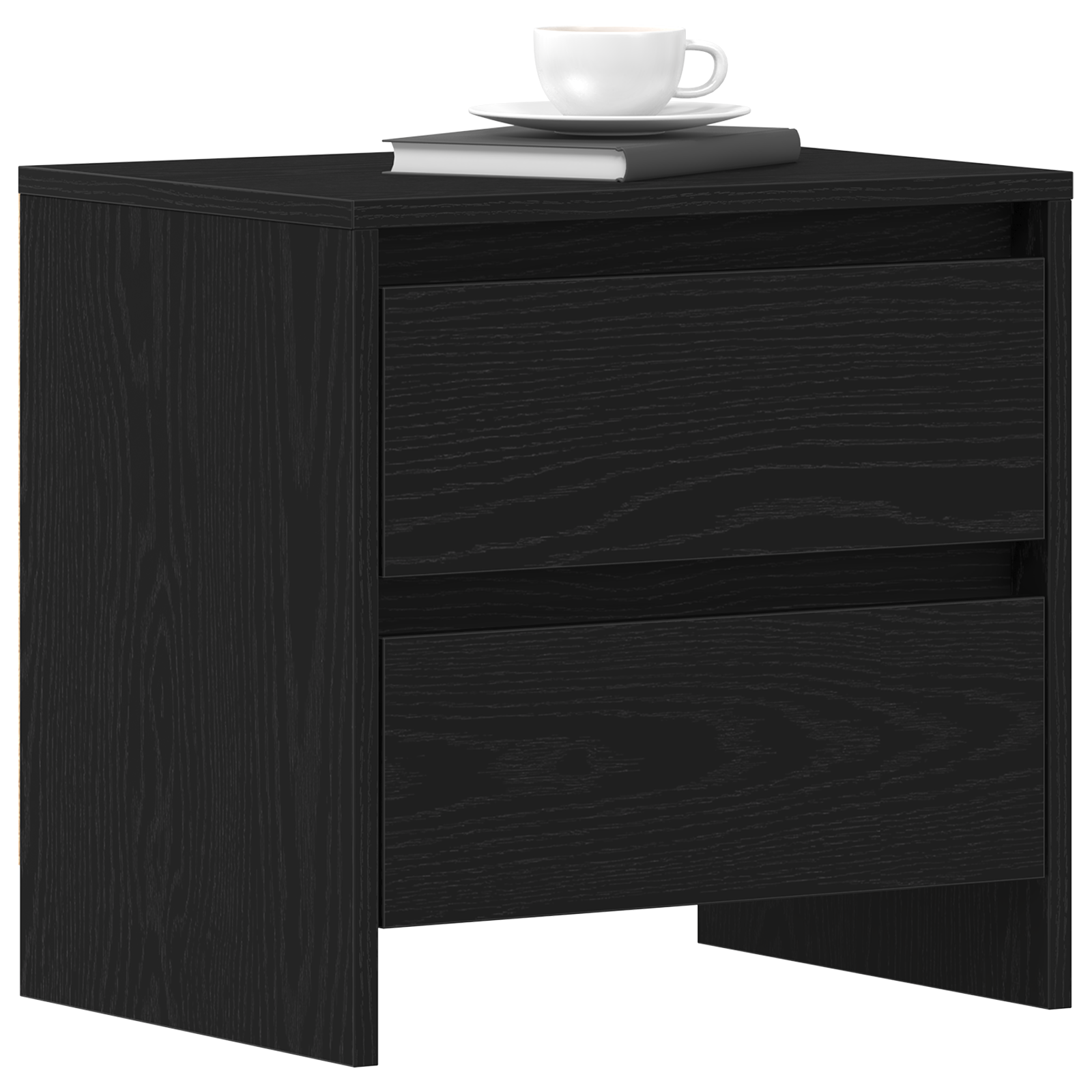 vidaXL Nachtkastjes 2 st 45x34x44,5 cm bewerkt hout zwart eikenkleurig