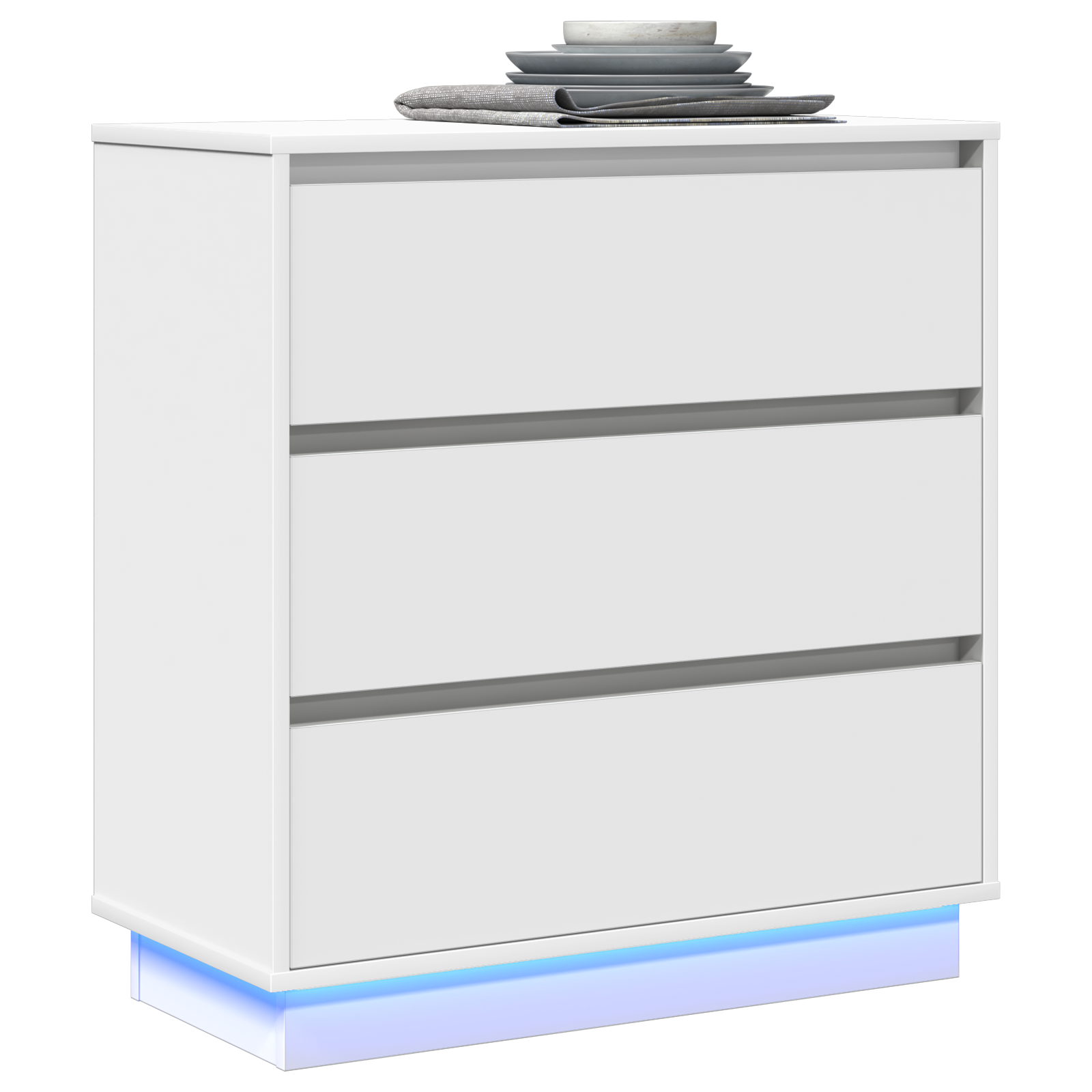 vidaXL Nachtkastje met LED Wit 71x34,5x75 cm Gelaagd Hout