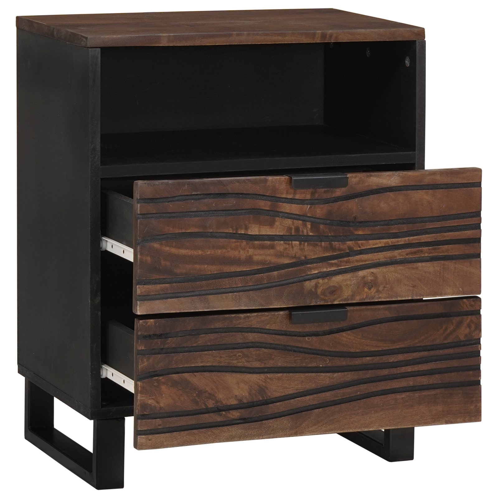 vidaXL Nachtkast - 50 x 33 x 60 cm - Van Massief en Geengineerd Hout