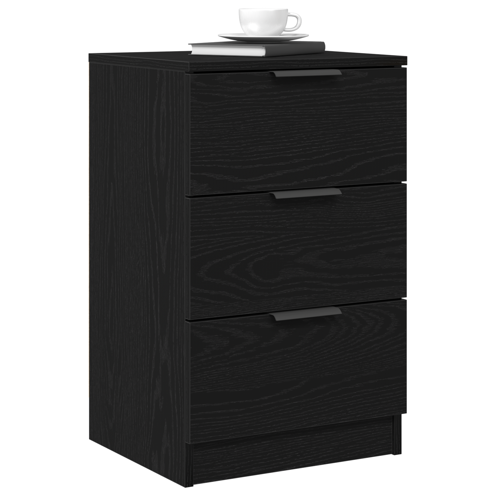 vidaXL Nachtkastjes 2-pack Zwart Eiken 40x65x65 cm Gemaakt van Bewerkt Hout
