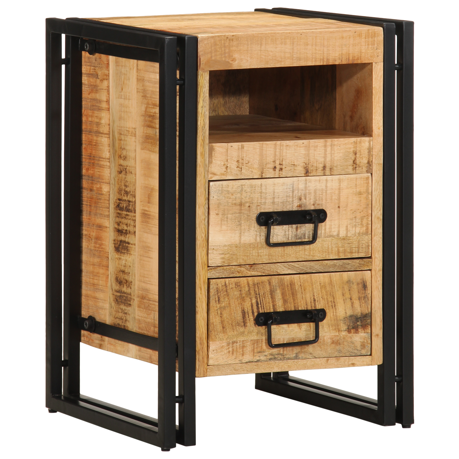vidaXL Nachtkastje 40x40x59 cm massief ruw mangohout