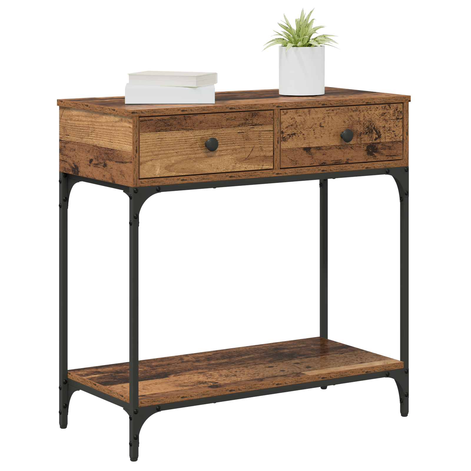 vidaXL Console Tafel Oud Hout 75x34.5x75 cm Gefabriceerd Hout