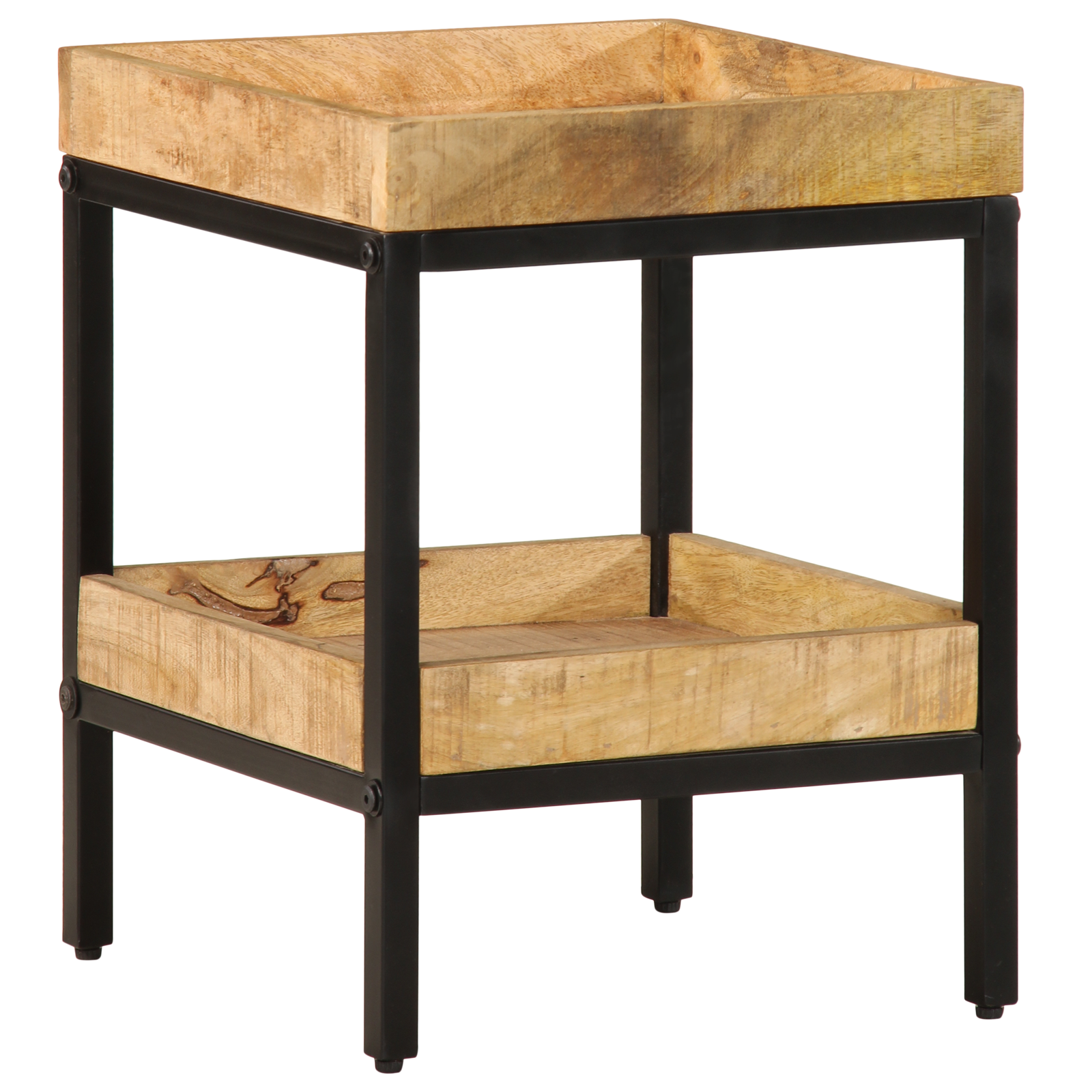 vidaXL Bijzettafel 35x35x45 cm Massief Hout Ruw Mango