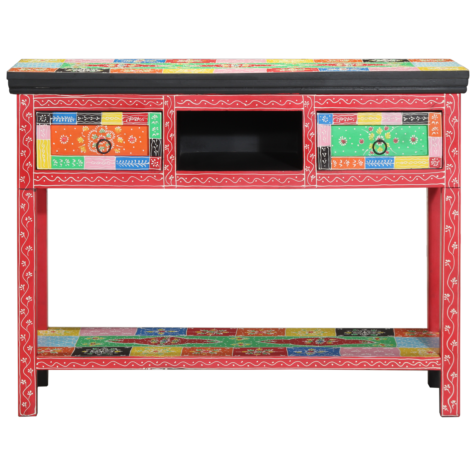 vidaXL Kleurrijke Console Tafel 100x30x75 cm van Massief Mangohout