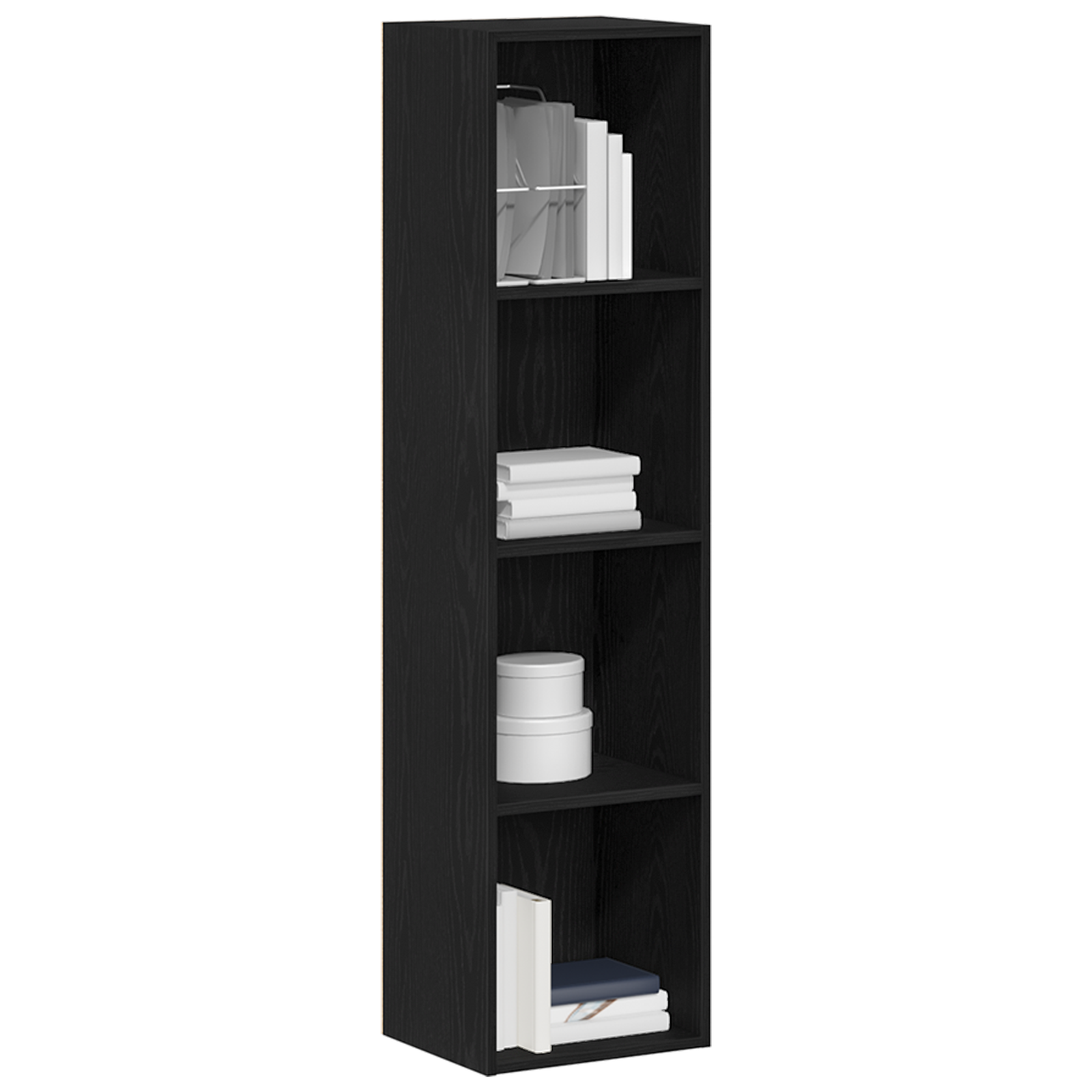 vidaXL Boekenkast Zwart Eiken 36x30x143 cm Gelamineerd Hout