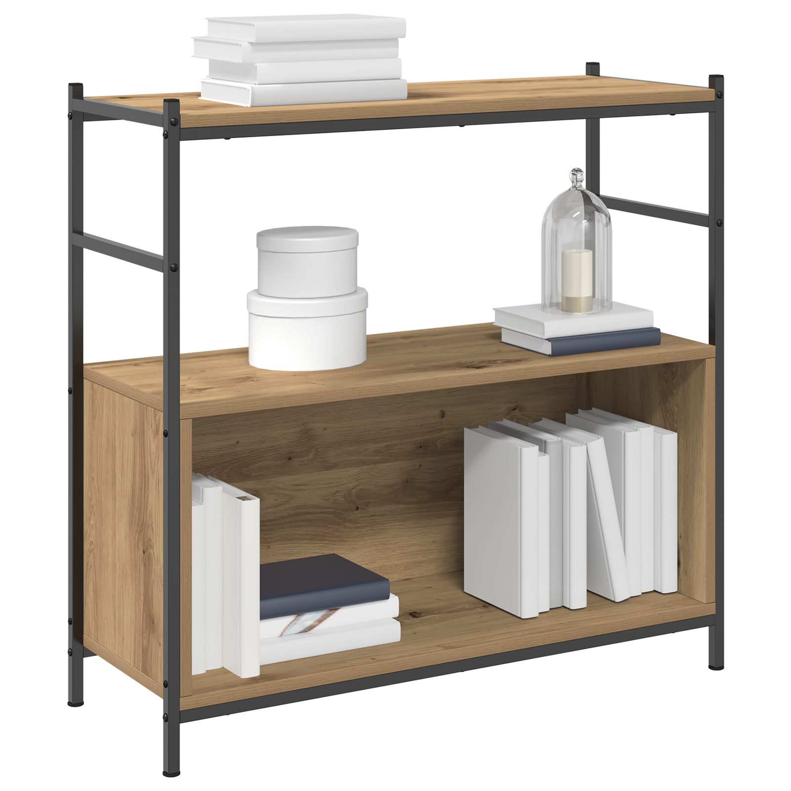 vidaXL Boekenkast 80x30x78,5 cm bewerkt hout artisanaal eiken